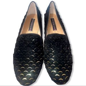 Steven by Steve Madden Black & Gold Flats